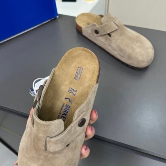 NWT Birkenstock Boston taupe suede mule clogs - Picture 3 of 8